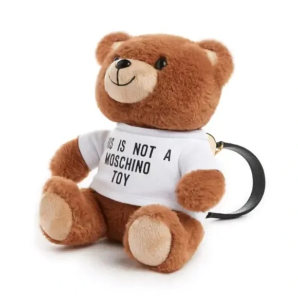 Moschino Stuffed Teddy Bear Coin Clutch Crossbody Bag NWT - Picture 11 of 15